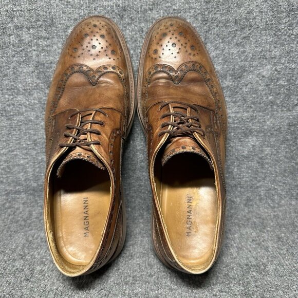 Magnanni Wingtip Brown Leather Dress Shoes Men Size 9 ExtraLight main image 4